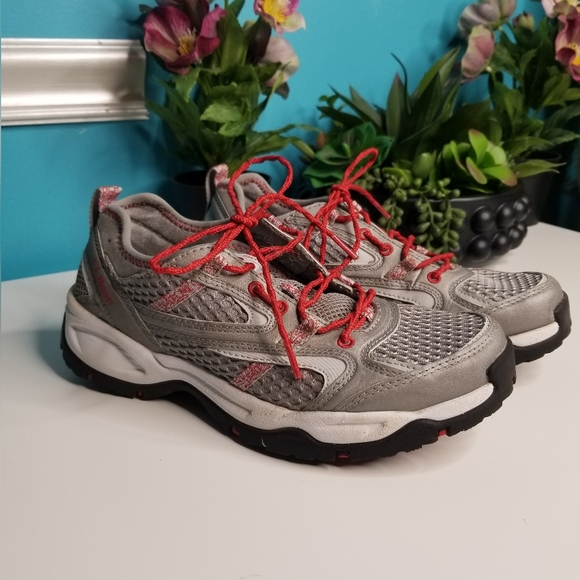 LLBean Hiking/Trail Sneakers Red Grey - Picture 8 of 8